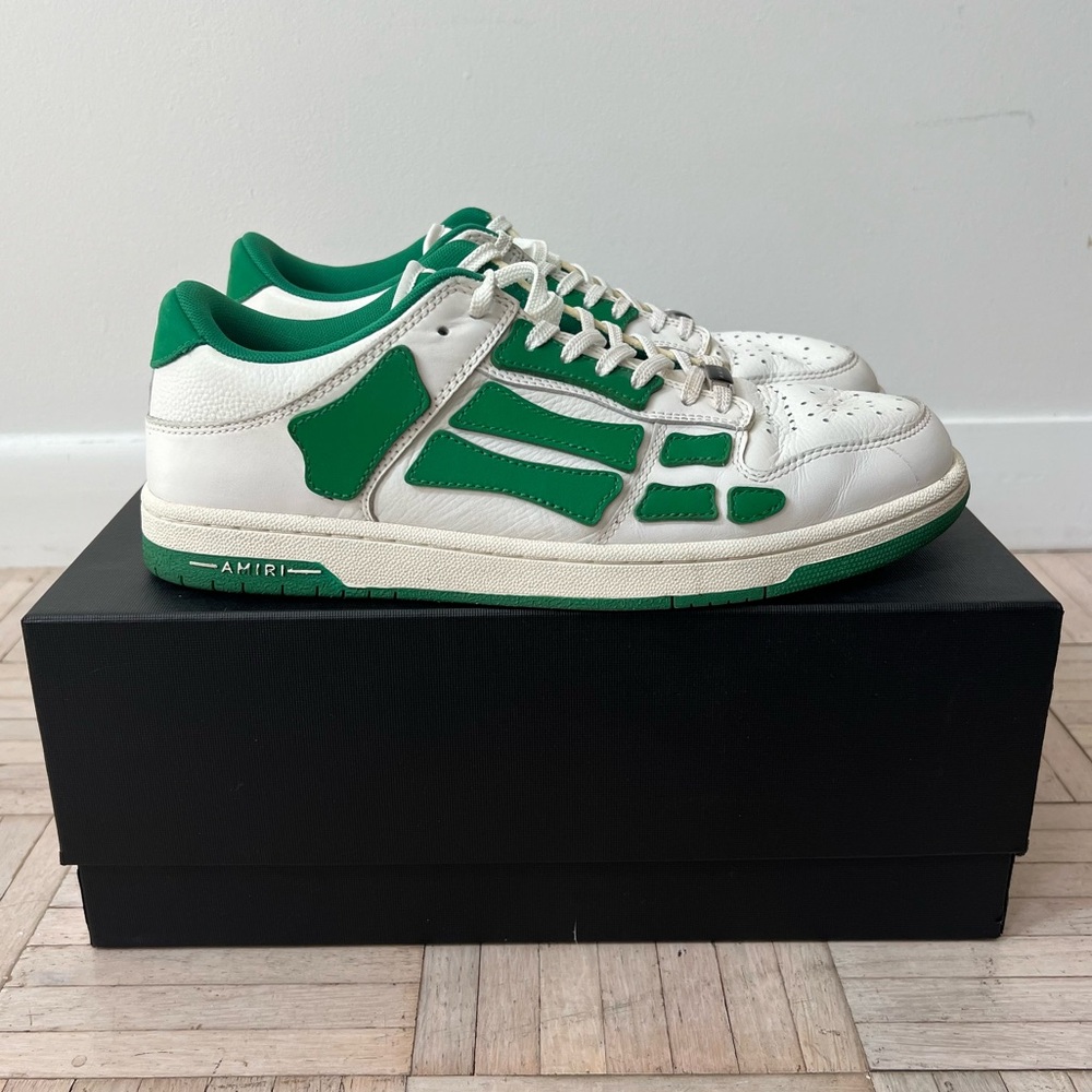 AMIRI White and Green Skeleton Bones Sneakers